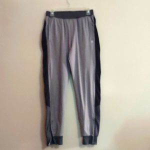 Xersion Women's size S gray black trim drawstring sweatpants zip ankle quick dry